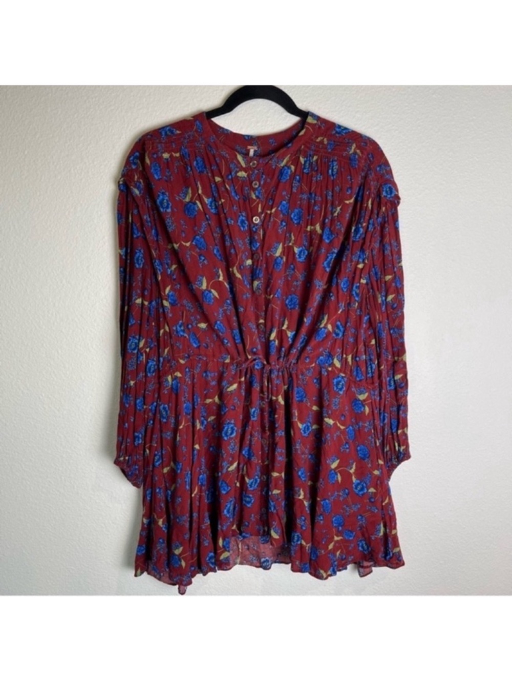 Free People Mini Dress Flower Fields Floral Print Boho Garden Party Cottagecore - Picture 4 of 12